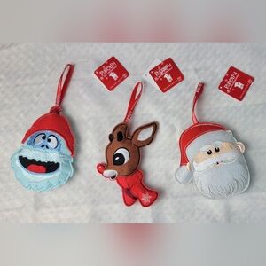 Rudolph Red-Nosed Reindeer plush Christmas Ornaments set of 3
